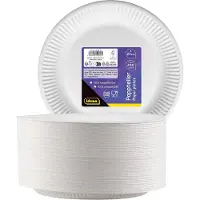 Idena Party Borden Wit 200 Stuks, 23 cm, FSC, Composteerbaar