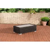 OEM Tuinset - Houten tuinmeubels - Buitenmeubels - Wickerbank - Tuinmeubels - Zwart - 110 cm
