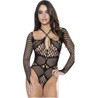 Magic Silk - Exposed S166BLK1SZ - Long Sleeve Teddy One Size