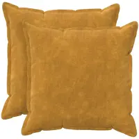 vidaXL Kussensloop 2 st HOUTEN Geel 55 x 55 cm Microfiber Fleece