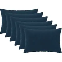 vidaXL Kussensloop 6 st HEERLEN Blauw 50 x 75 cm Microfiber Fleece