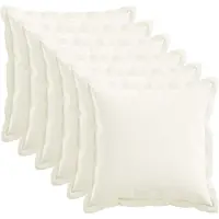 vidaXL Kussensloop 6 st HOUTEN Wit 40 x 40 cm Faux Linnen