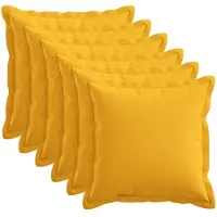 vidaXL Kussensloop 6 st HOUTEN Licht Geel 40 x 40 cm Faux Linnen