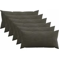 vidaXL Kussensloop 6 st HEERLEN Antracietkleurig 40 x 70 cm corduroy