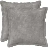 vidaXL Kussensloop 2 st HOUTEN Lichtgrijs 45 x 45 cm Microfiber Fleece