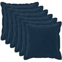 vidaXL Kussensloop 6 st HOUTEN Blauw 45 x 45 cm Microfiber Fleece
