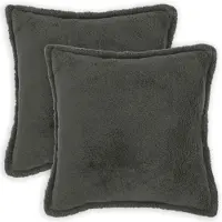 vidaXL Kussensloop 2 st HOUTEN Donkergrijs 60 x 60 cm Bouclé
