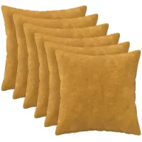 vidaXL - Kussen - met - kussen - HEERLEN - 6 - st - Geel - Microfiber - Fleece