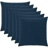 vidaXL - Kussensloop - 6 - pcs - HEERLEN - Blauw - 60 - x - 60 - cm - Microfiber - Fleece