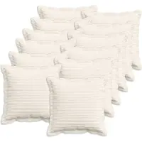vidaXL Kussensloop 12 st HOUTEN Crèmekleurig 50 x 50 cm corduroy
