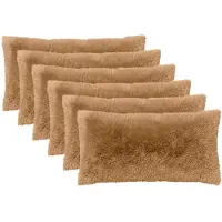 vidaXL Kussen 6 st HEERLEN Taupe 40 x 70 cm PV Fleece