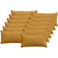 vidaXL Kussensloop 12 st HOUTEN Geel 40 x 80 cm corduroy