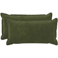 vidaXL Kussensloop 2 st HOUTEN Groen 40 x 80 cm Microfiber Fleece