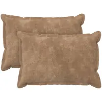 vidaXL Kussensloop 2 st HOUTEN Taupe 50 x 75 cm Microfiber Fleece