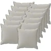 vidaXL Kussen met kussen HOUTEN 12 st Grijs Polyester