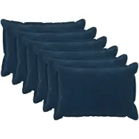 vidaXL - Kussen - met - kussen - HOUTEN - 6 - st - Blauw - Microfiber - Fleece