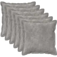 vidaXL Kussensloop 6 st HOUTEN Lichtgrijs 30 x 30 cm Microfiber Fleece