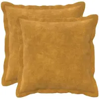 vidaXL Kussensloop 2 st HOUTEN Geel 40 x 40 cm Microfiber Fleece