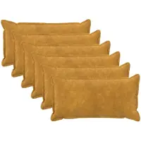 vidaXL Kussensloop 6 st HOUTEN Geel 40 x 80 cm Microfiber Fleece