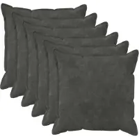 vidaXL - Kussensloop - 6 - pcs - HOUTEN - Antracietkleurig - 60 - x - 60 - cm