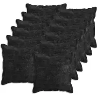 vidaXL - Kussensloop - 12 - st - HOUTEN - Antraciet - 50 - x - 50 - cm - Chenille - Stof
