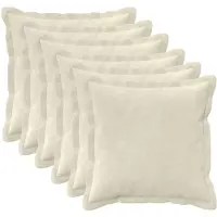 vidaXL Kussensloop 6 st HOUTEN Crèmekleurig 45 x 45 cm