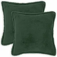 vidaXL Kussensloop 2 st HOUTEN Donkergroen 70 x 70 cm Bouclé