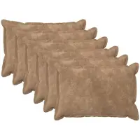 vidaXL Kussensloop 6 st HOUTEN Taupe 40 x 60 cm Microfiber Fleece