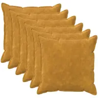 vidaXL - Kussensloop - 6 - pcs - HOUTEN - Geel - 60 - x - 60 - cm - Microfiber - Fleece