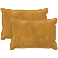 vidaXL - Kussen - met - kussen - HOUTEN - 2 - st - Geel - Microfiber - Fleece