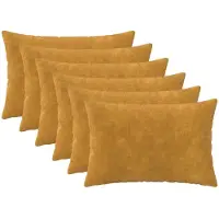 vidaXL - Kussensloop - 6 - pcs - HEERLEN - Geel - 30 - x - 50 - cm - Microfiber - Fleece