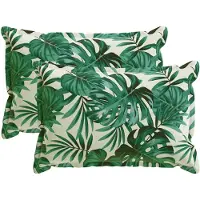 vidaXL - Kussen - Blad - met - kussen - HOUTEN - 2 - st - Bladpatroon - Polyester