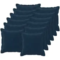 vidaXL Kussensloop 12 st HOUTEN Blauw 50 x 50 cm Microfiber Fleece