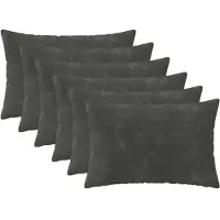 vidaXL Kussensloop 6 st HEERLEN Antraciet 50 x 70 cm Microfiber Fleece