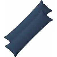 vidaXL Kussensloop 2 st HOUTEN Blauw 40 x 145 cm Faux Linnen