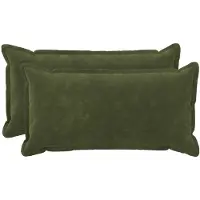 vidaXL Kussen met kussen HOUTEN 2 st Groen Microfiber Fleece