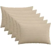 vidaXL Kussensloop 6 st HEERLEN Taupe 50 x 75 cm corduroy