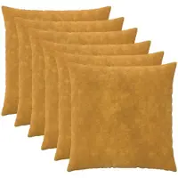vidaXL Kussensloop 6 st HEERLEN Geel 80 x 80 cm Microfiber Fleece