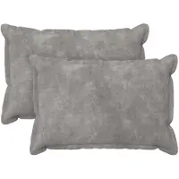 vidaXL Kussensloop 2 st HOUTEN Lichtgrijs 50 x 70 cm Microfiber Fleece