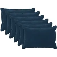 vidaXL Kussensloop 6 st HOUTEN Blauw 30 x 50 cm Microfiber Fleece
