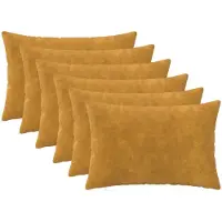 vidaXL Kussensloop 6 st HEERLEN Geel 50 x 70 cm Microfiber Fleece
