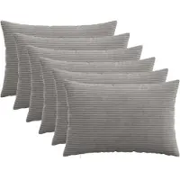 vidaXL Kussensloop 6 st HEERLEN Lichtgrijs 30 x 50 cm corduroy
