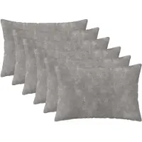 vidaXL Kussen met kussen HEERLEN 6 st Lichtgrijs Microfiber Fleece