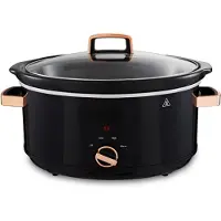 DOVO Slowcooker Met Timer - Slowcooker - Multicooker - Zwart en Roze Goud - 32cm x 41cm x 24cm