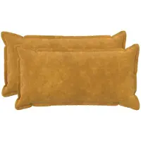 vidaXL Kussensloop 2 st HOUTEN Geel 40 x 80 cm Microfiber Fleece
