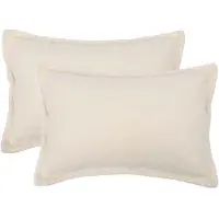 vidaXL Kussensloop 2 st HOUTEN Crèmekleurig 50 x 75 cm Bouclé