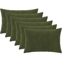 vidaXL - Kussensloop - 6 - pcs - HEERLEN - Groen - 50 - x - 80 - cm - Microfiber - Fleece