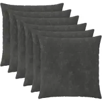 vidaXL - Kussensloop - 6 - pcs - HEERLEN - Antraciet - 65 - x - 65 - cm