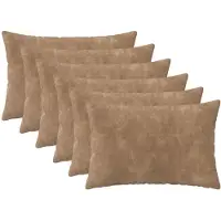 vidaXL Kussensloop 6 st HEERLEN Taupe 50 x 80 cm Microfiber Fleece
