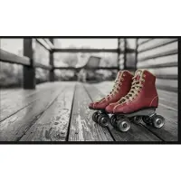 Wandkraft Schilderij - rolschaatsen - Collectie Moves - Forex met zwarte lijst - 118x70cm